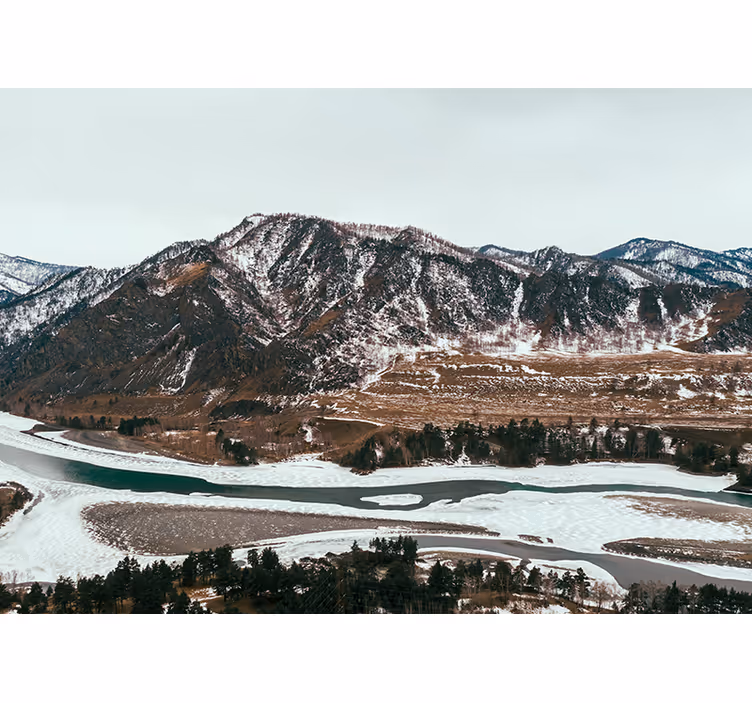 Fotomurais de paisagens vista do rio na montanha - TenStickers