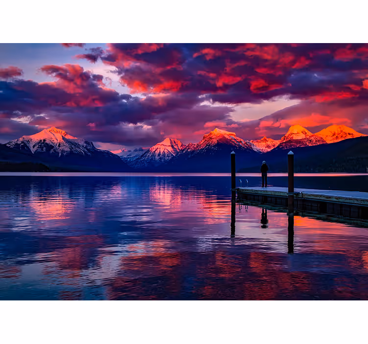 Fotomurais de paisagens ecos de montanhas majestosas - TenStickers