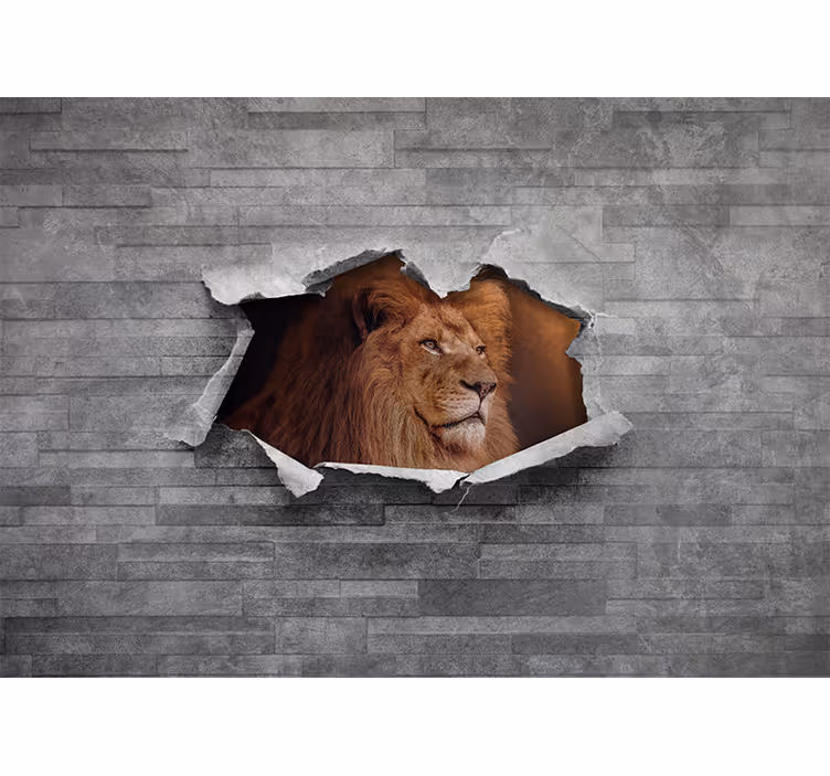 Mural de parede leões ilustração de leão majestoso - TenStickers