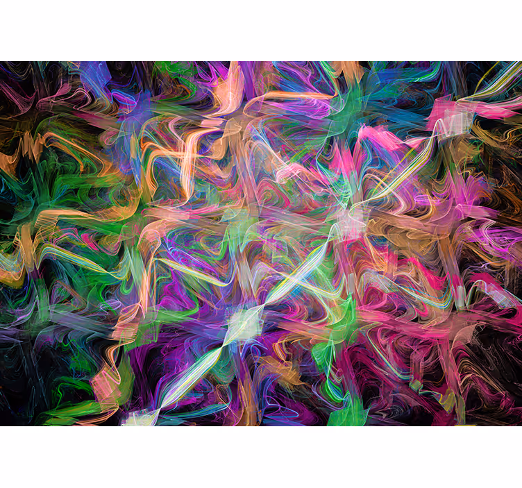 Mural de parede abstrato com redemoinhos vibrantes - TenStickers