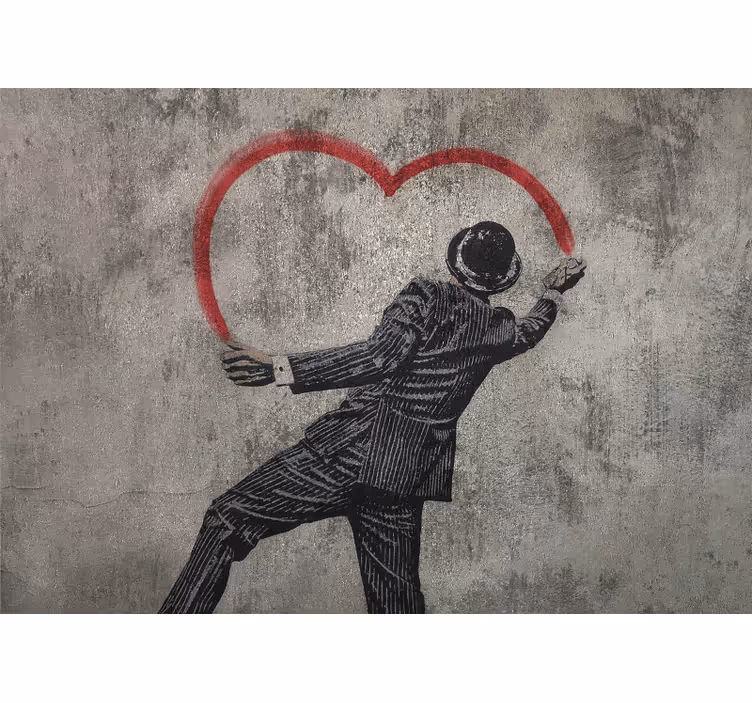 Mural de parede amor desenho de coração elegante - TenStickers