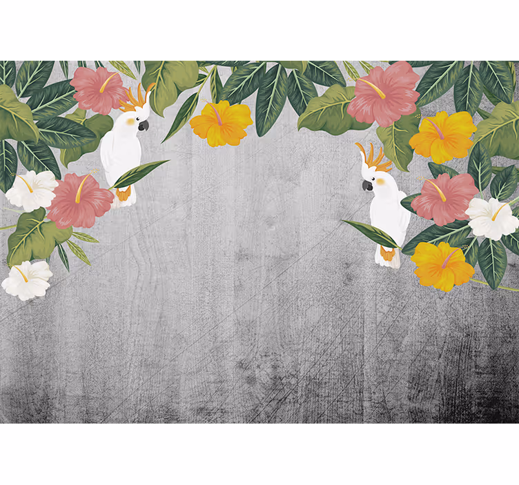 Mural de parede animais quadro floral de cockatoo - TenStickers