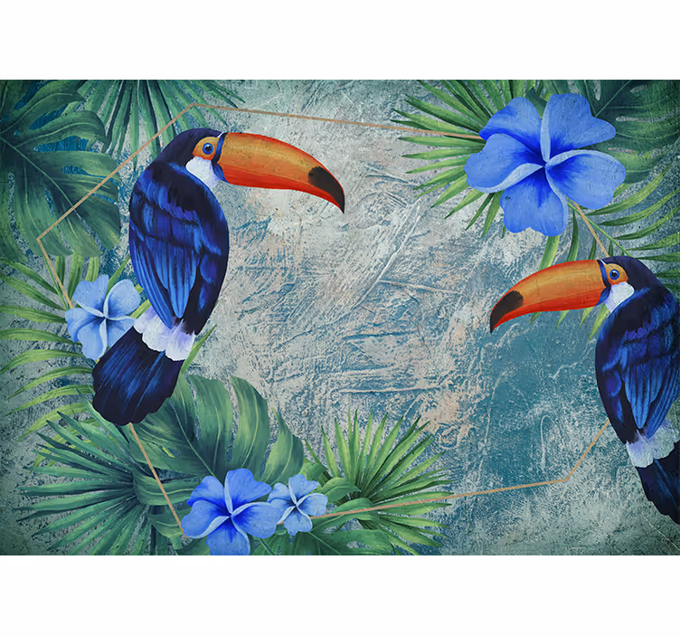 Mural de parede animais duo de tucanos tropicais - TenStickers