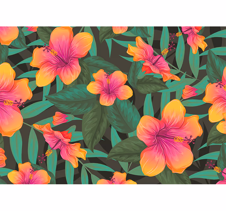 Fotomurais flores flores vibrantes de hibisco - TenStickers