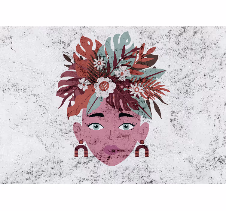 Mural de parede pessoa cabeça floral estilizada - TenStickers