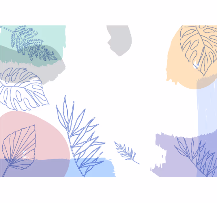 Fotomurais modernos Folha moderna pintada à mão em aquarela - TenStickers