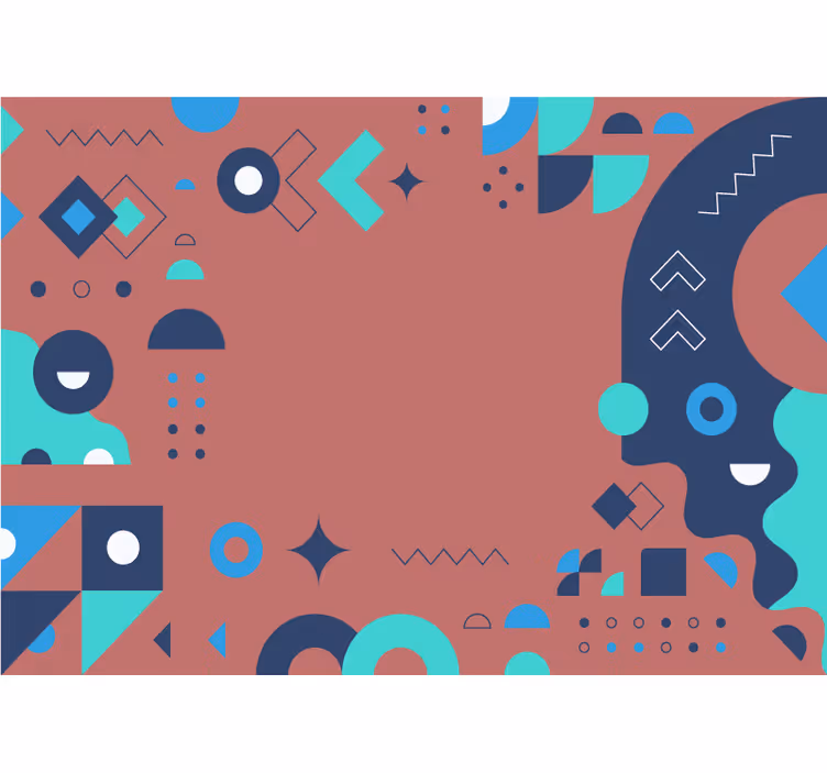 Mural de parede abstrato com composição geométrica - TenStickers
