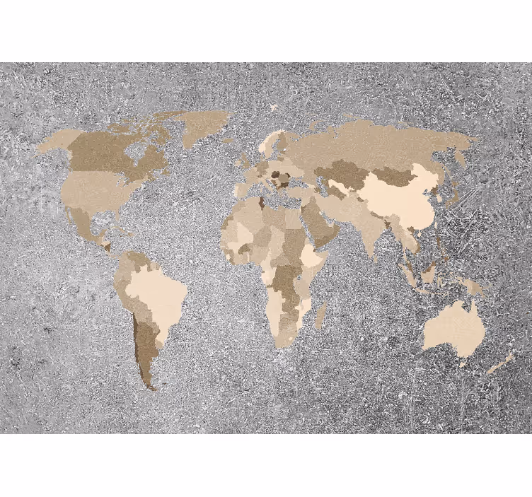 Mural de parede mapa mundial e mapa dos continentes - TenStickers