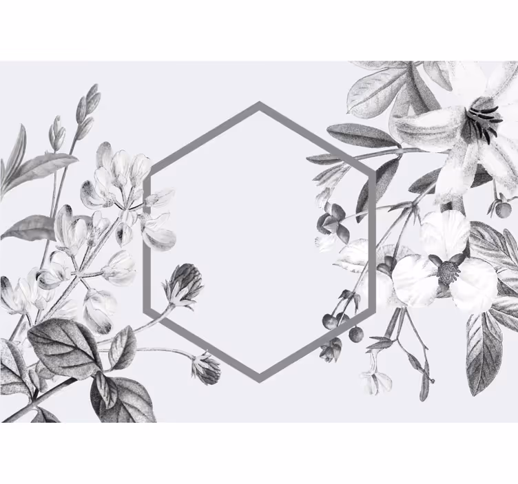Fotomurais flores arranjo de plantas cinzas - TenStickers