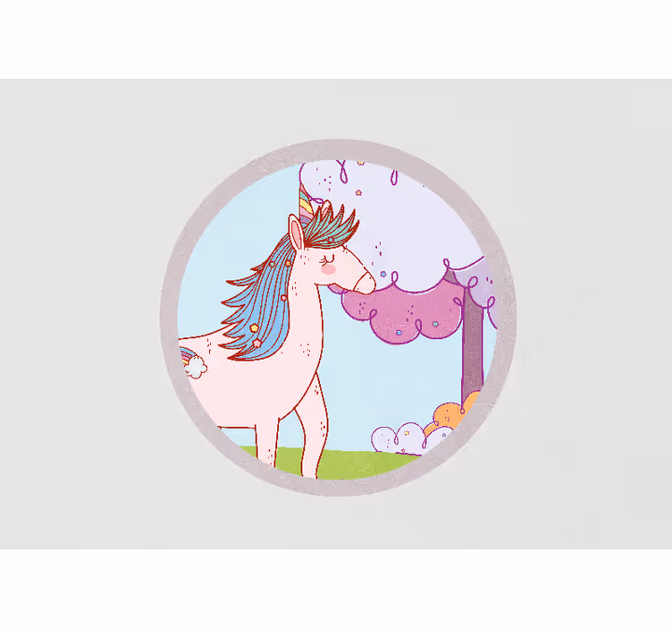 Murais de parede infantil coloridos de unicórnio pintados à mão - TenStickers