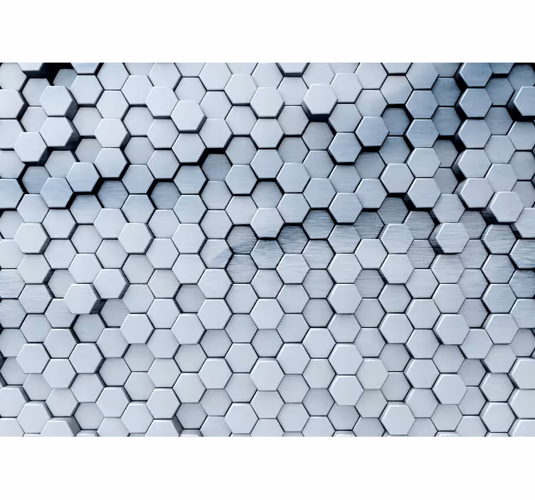 Murais de Parede 3D Hexágonos metálicos - TenStickers