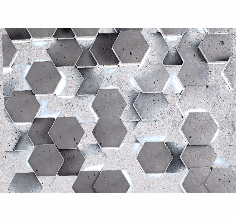 Fotomurais texturas e padrões padrão concreto hexagonal - TenStickers