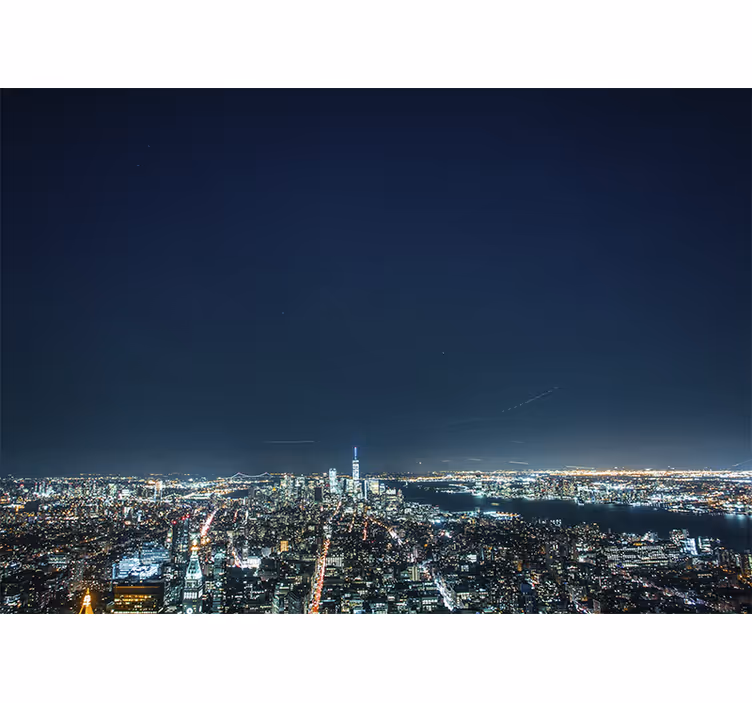 Mural de parede nova york vista noturna do skyline - TenStickers
