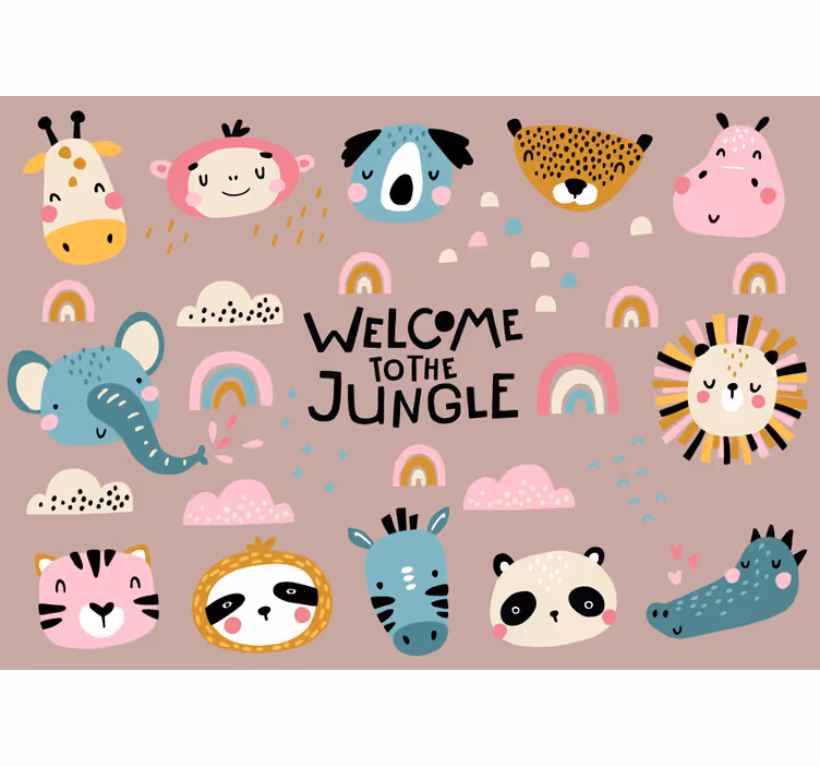 Mural de parede animais fofos da selva - TenStickers