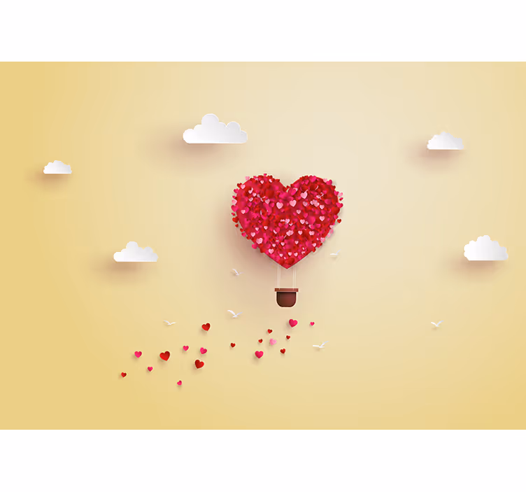 Mural de parede amor aventura do balão coração - TenStickers