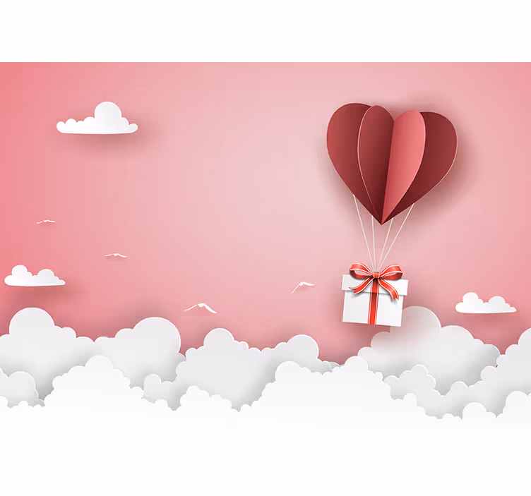 Mural de parede amor presente balão coração - TenStickers