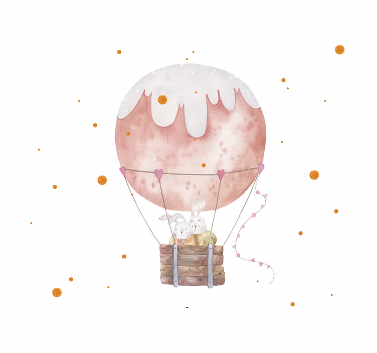 Mural de parede amor aventura do coelho balão - TenStickers