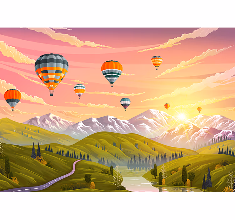 Fotomurais de paisagens balões de ar quente - TenStickers