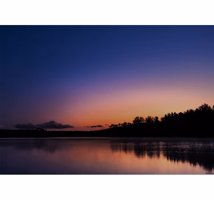 Fotomurais de paisagens pôr do sol sereno à beira do lago - TenStickers