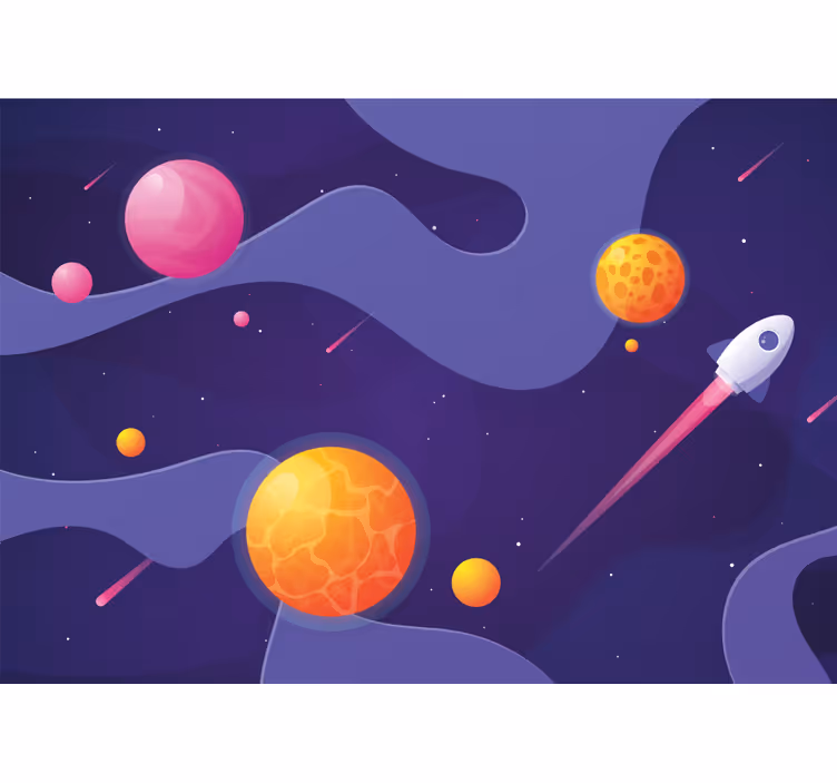 Mural de parede espaço aventura cósmica infantil - TenStickers