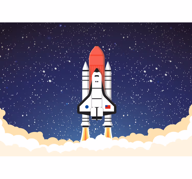 Mural de parede espaço aventura de lançamento de foguete - TenStickers