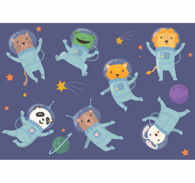 Fotomurais modernos Astronautas animais no espaço - TenStickers