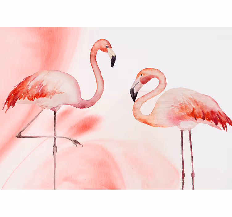 Mural de parede para a sala par de flamingos - TenStickers