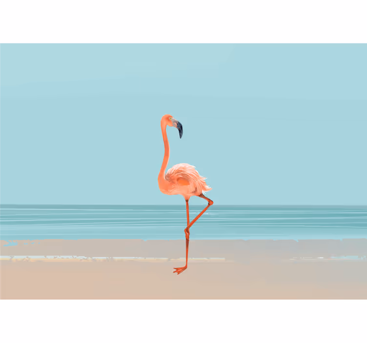 Mural de parede mar flamingo à beira-mar - TenStickers