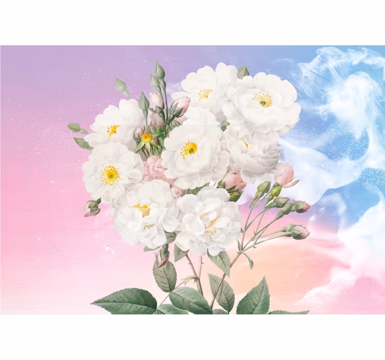 Fotomurais flores arranjo floral branco - TenStickers