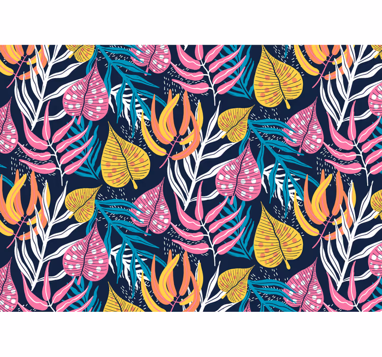 Fotomurais flores conceito folhas tropicais - TenStickers