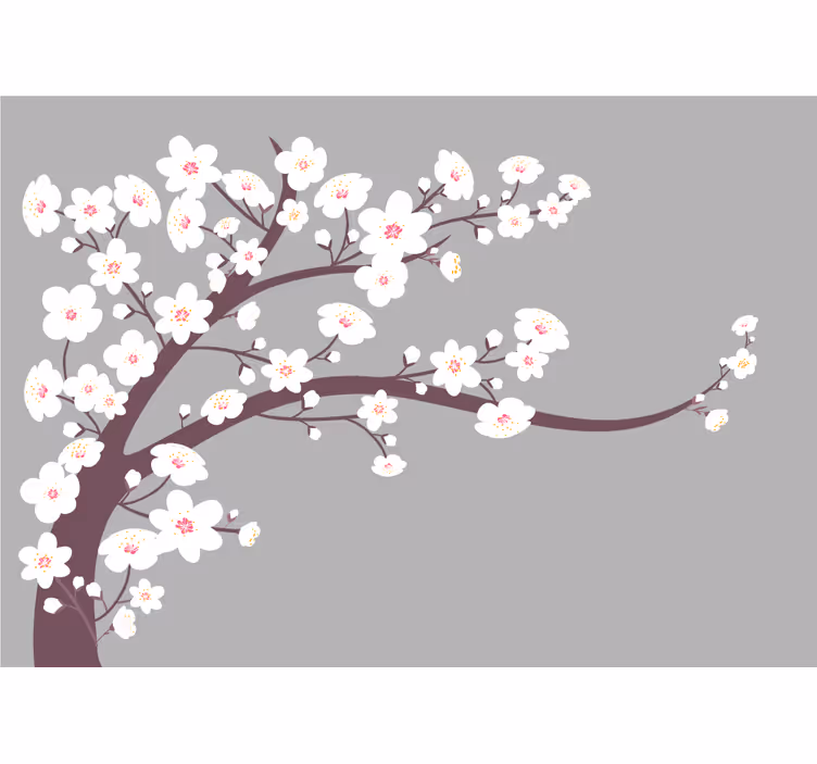 Fotomurais flores ramo de cerejeira florescendo - TenStickers