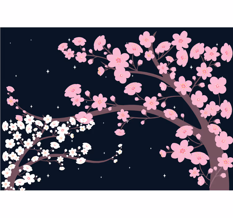 Fotomurais flores ramos de cerejeira - TenStickers