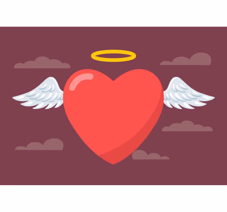 Mural de parede amor coração com asas - TenStickers