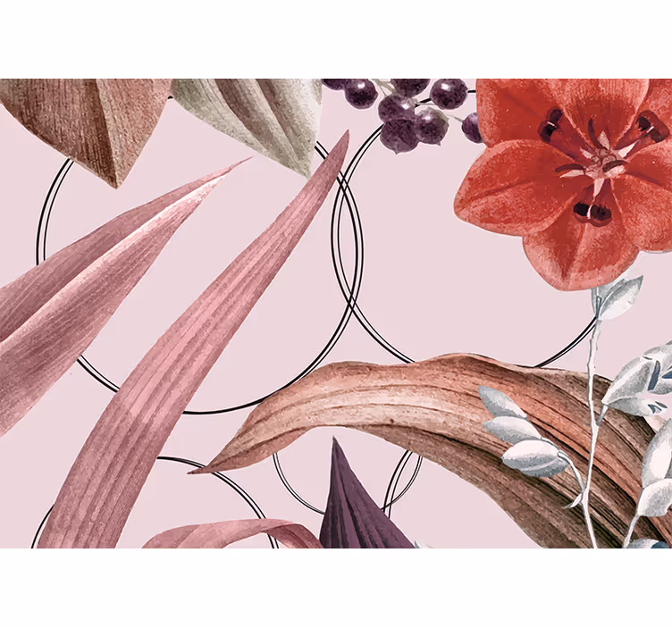 Fotomurais flores com design de padrões florais - TenStickers