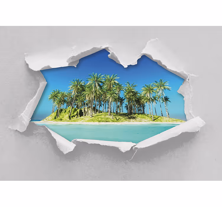 Fotomurais de paisagens refúgio em ilha tropical - TenStickers