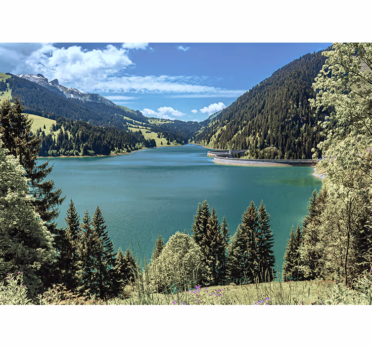Fotomurais de paisagens lago de montanha tranquilo - TenStickers
