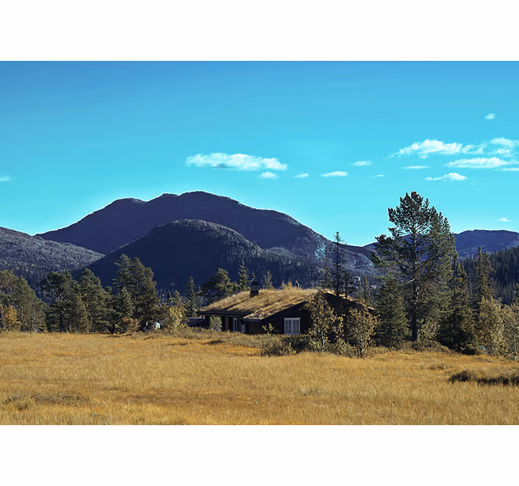 Fotomurais de paisagens refúgio na cabana da montanha - TenStickers