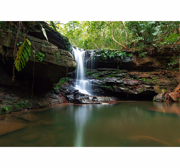 Mural de parede natureza vista de cachoeira tranquila - TenStickers