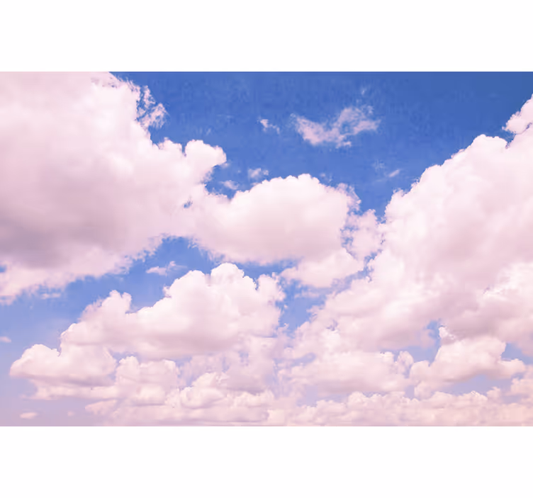 Mural de parede céu nuvens rosa fofas - TenStickers