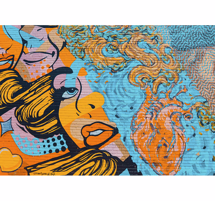 Mural de parede de arte urbana expressão urbana colorida - TenStickers