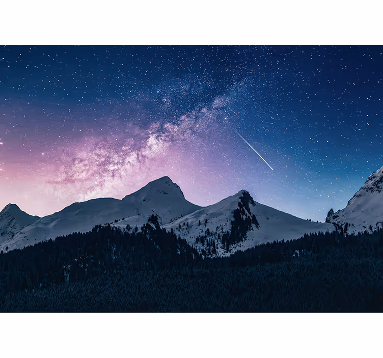 Mural de parede montanha noite estrelada majestosa - TenStickers