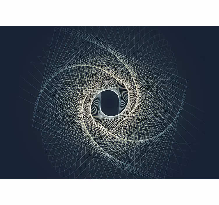 Mural de parede abstrato com padrão geométrico espiral - TenStickers