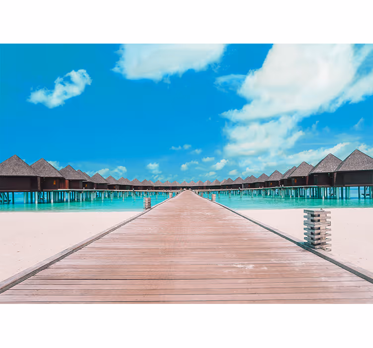 Fotomurais de paisagens caminho do cais tropical - TenStickers