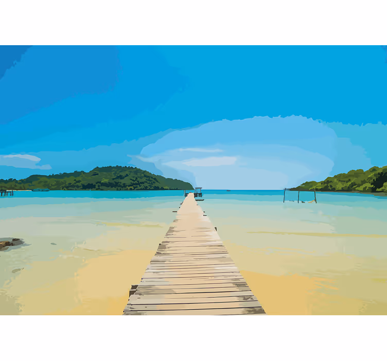 Fotomurais de paisagens caminho costeiro sereno - TenStickers