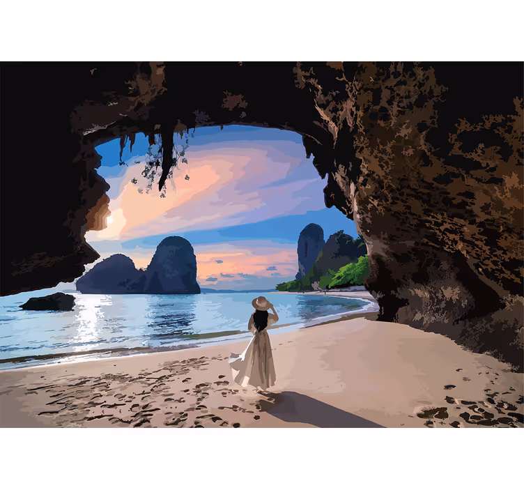 Fotomurais de paisagens refúgio na praia serena - TenStickers
