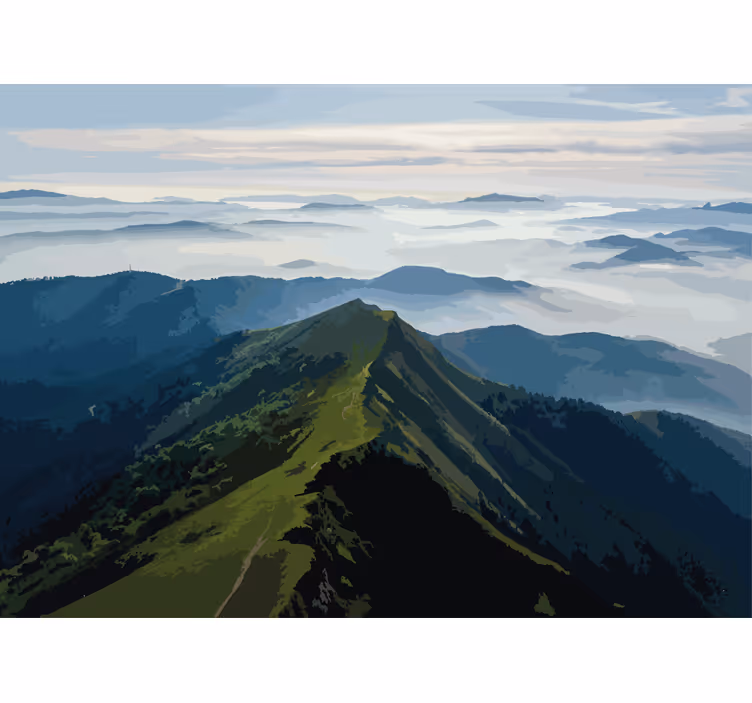 Fotomurais de paisagens vista de cadeia de montanhas - TenStickers