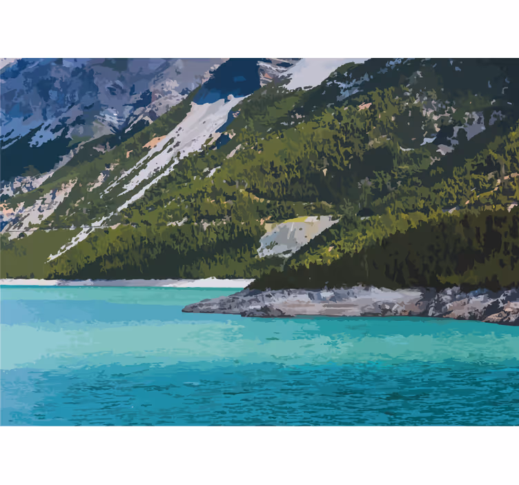 Fotomurais de paisagens lago da montanha tranquilo - TenStickers