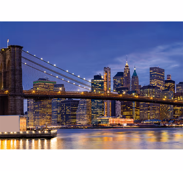 Mural de parede nova york paisagem da ponte do brooklyn - TenStickers