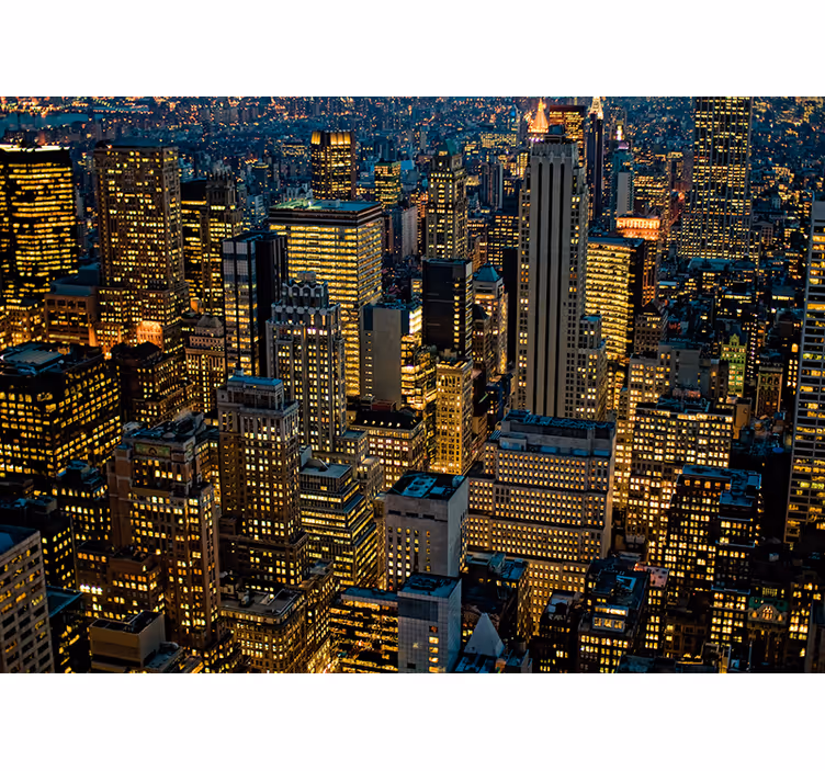 Mural de parede nova york paisagem noturna - TenStickers