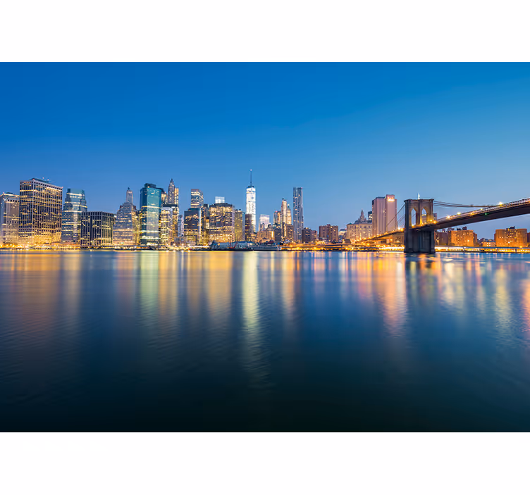Mural de parede nova york ponte do brooklyn e skyline - TenStickers